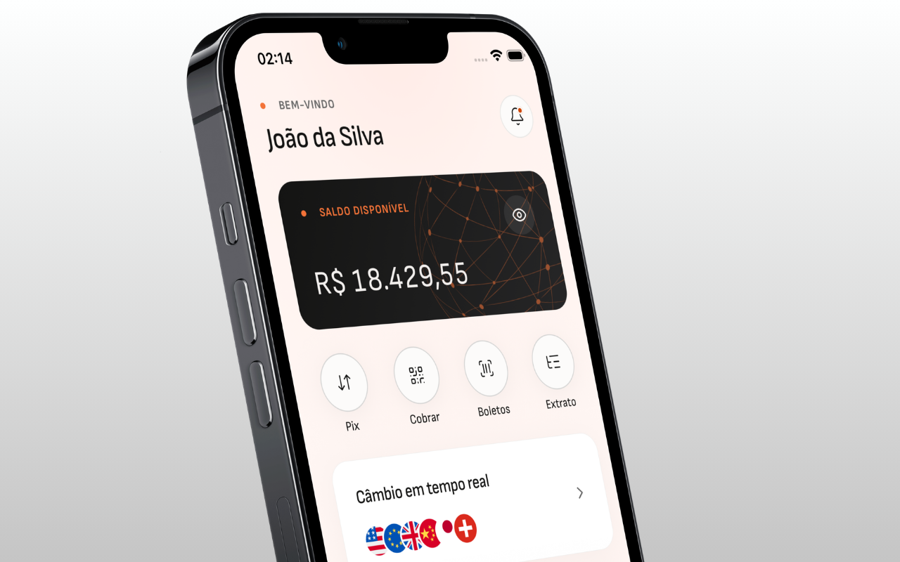 Interface do aplicativo mobile Titanium white label